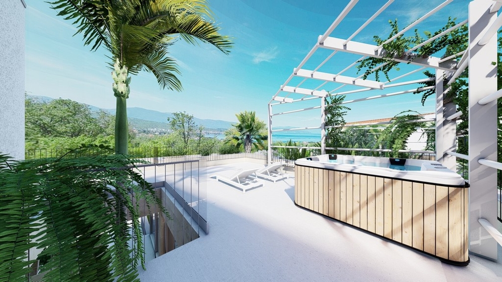 Terrasse avec jacuzzi - villa H3477 à vendre en Croatie.