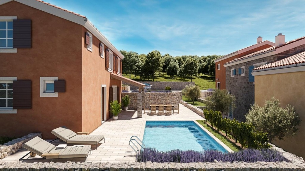 Espace piscine avec bains de soleil - 3D