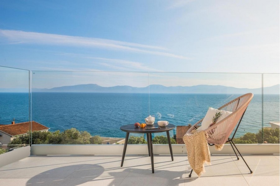 Vue mer de la villa de luxe H3662, à vendre près de Makarska en Croatie - Panorama Scouting.