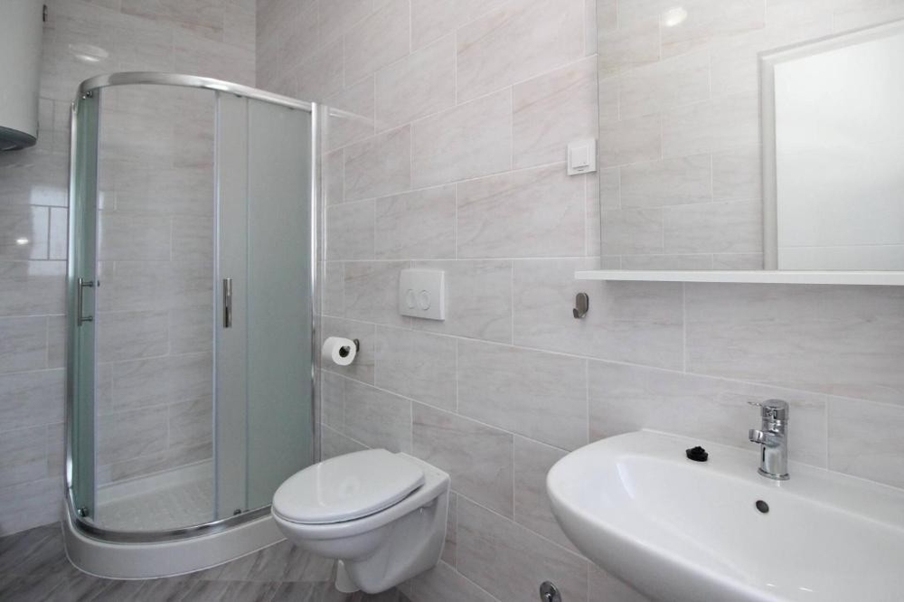 Salle de bains moderne avec douche et WC