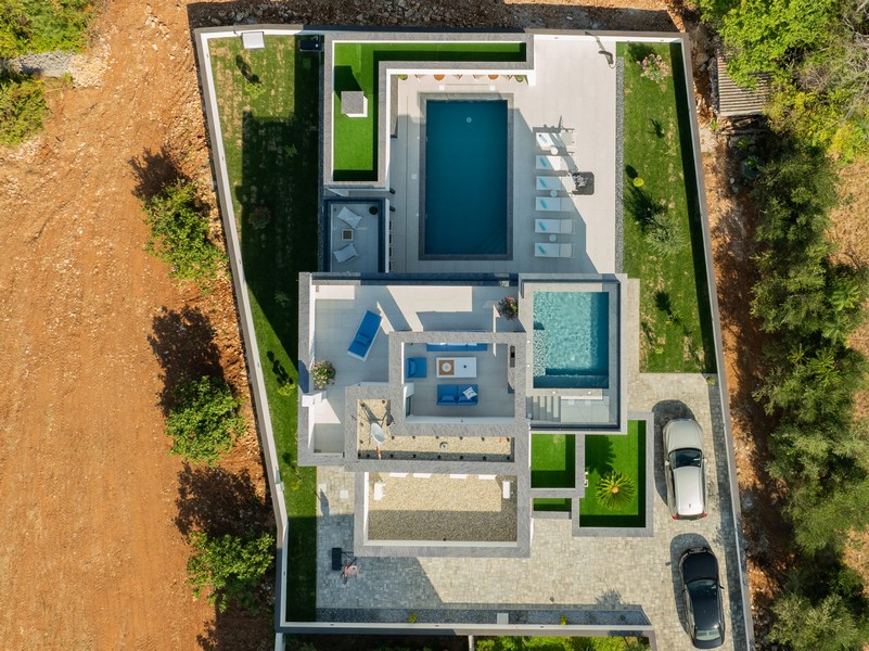 La villa H3731 vue d'en haut.