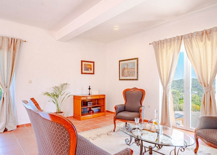 Séjour avec mobilier classique et vue sur le jardin