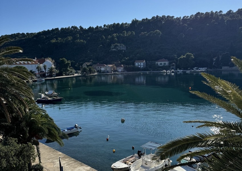 Vue sur la baie et la promenade du front de mer de Šipanska Luka