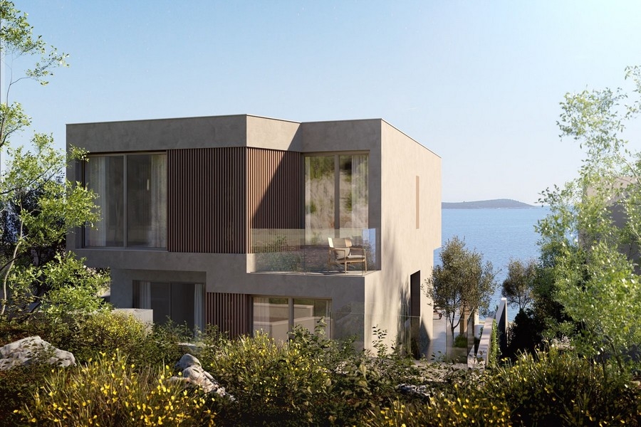 Haut gros œuvre de la villa H3826 directement en bord de mer en Croatie - agence immobilière : Panorama Scouting.