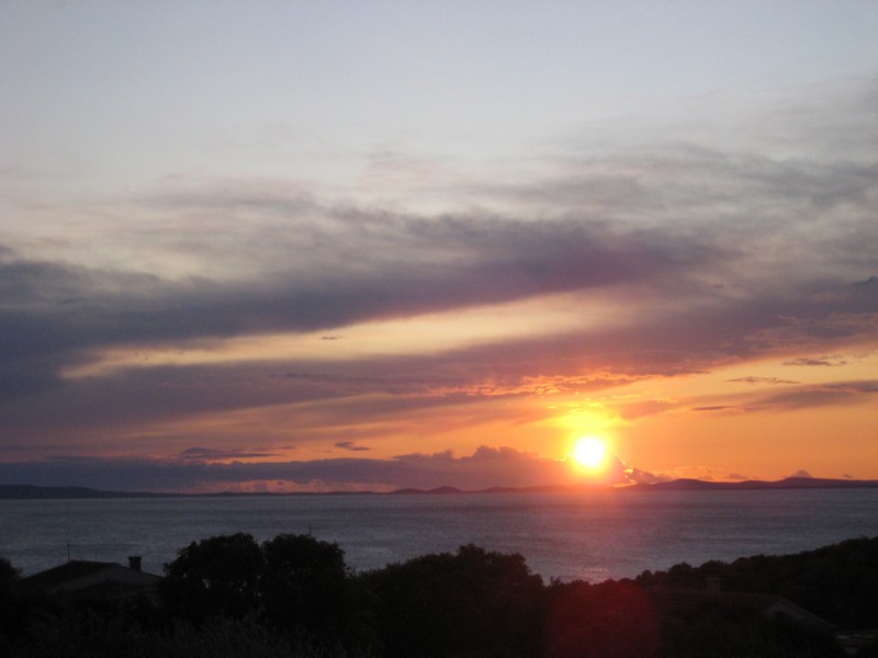 Coucher de soleil sur l'Adriatique à Pag