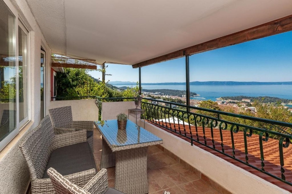 Vue mer depuis la terrasse du bien H3914 à Makarska, Croatie.
