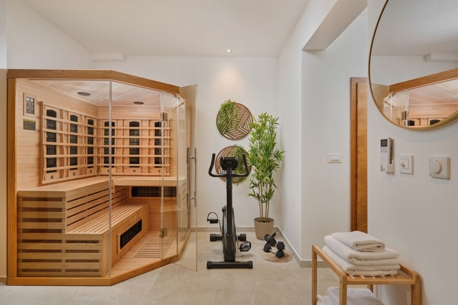 Sauna et espace fitness