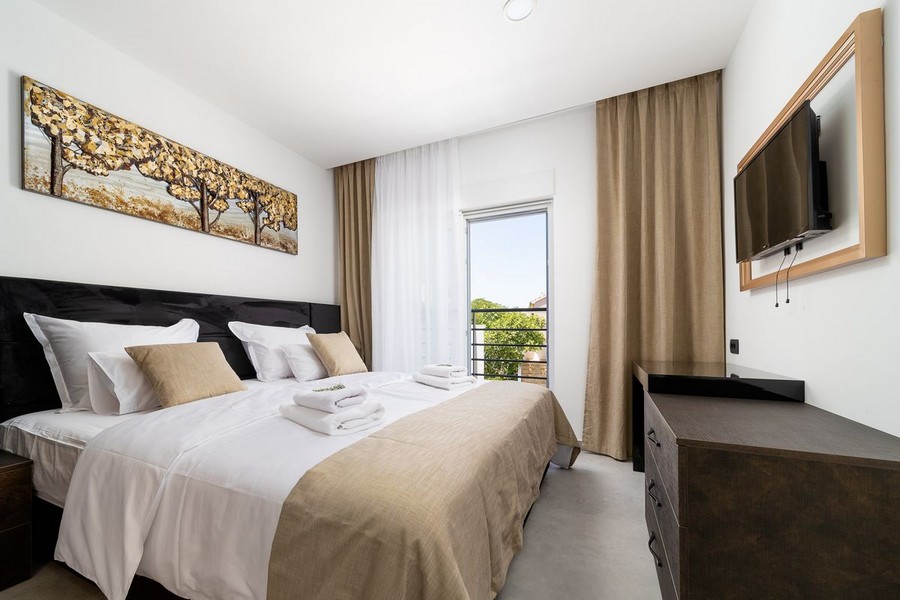 Chambre de la villa avec vue mer
