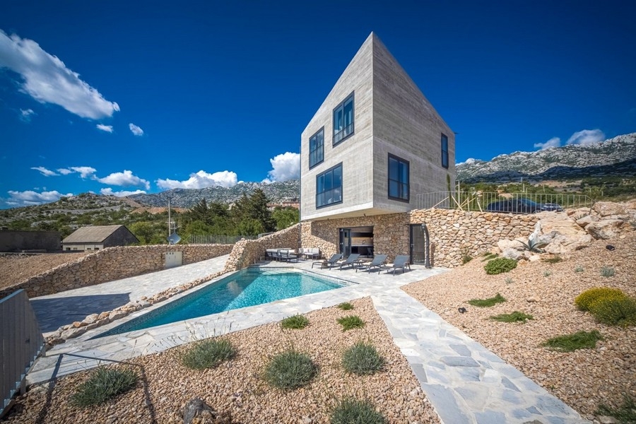Villa moderne avec piscine et vue mer à Lukovo Sugarje près de Karlobag