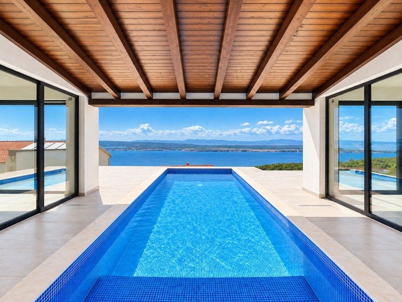 Villa moderne avec piscine chauffée et vue mer à Dramalj