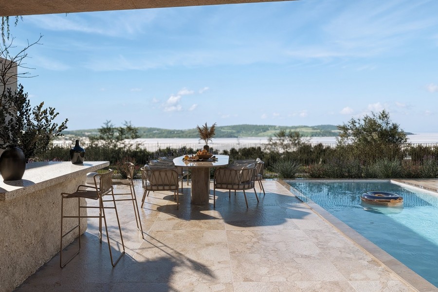Villa avec piscine et vue mer sur l'île de Ciovo près de Trogir