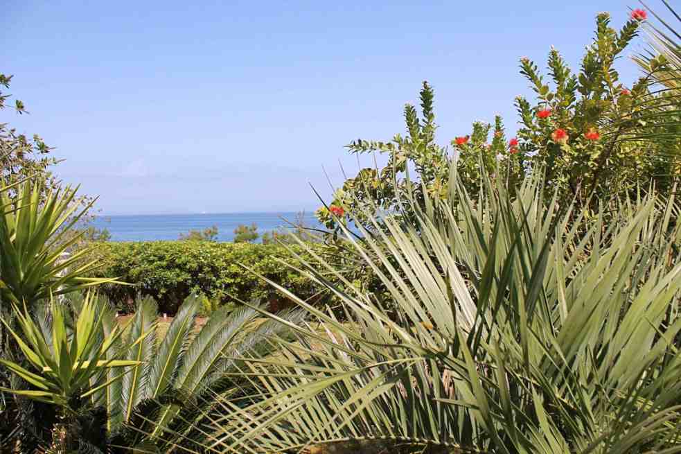 Vue du jardin sur le rivage.